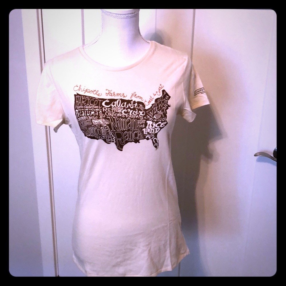 Chipotle Mexican Grill Tee NWOT Beige